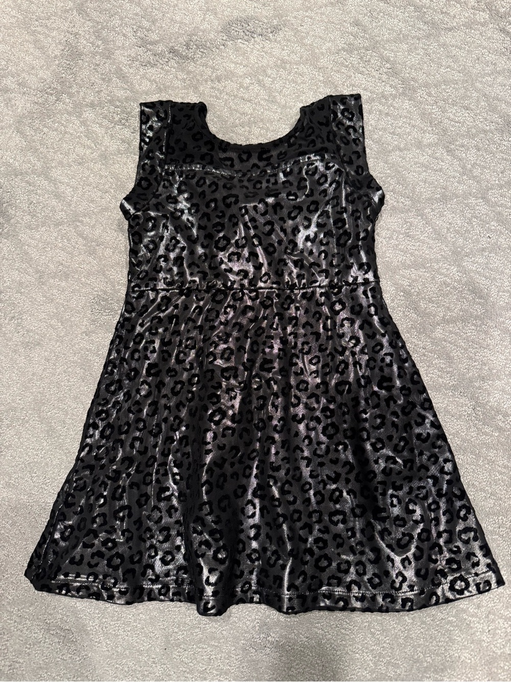 Appaman Black Velvet Leopard-Print Fit & Flare Dress